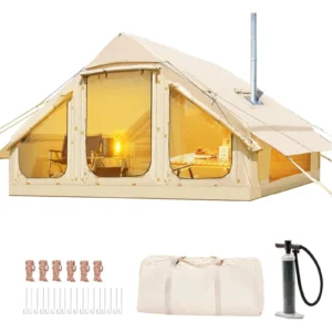 Inflatable tent camping for 1-6 people, hand pump inflation tent,