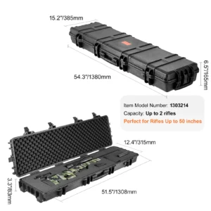 SucceBuy Hard Rifle Case Portable Long Gun Storage Suitcase