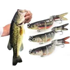 14cm 8 Section Hard Lure Bait Set 3PCS ABS Plastic Realistic Multi Joint Fishing Lure.