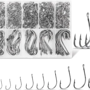 500/90pcs Carbon Steel Fishing Hooks Assortment.