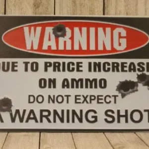 Warning Tin Metal Sign Gun Owner Lives Here No Warning Shots.