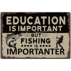 Metal Wall Decor Vintage Tin Signs 12x8 Inch Fishing Metal Signs.