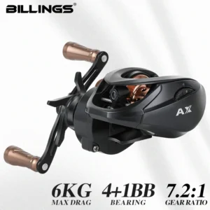 BILLINGS Baitcasting Reel 156G Lightweight Baitcaster Fishing Reels.