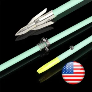 Archery Bowfishing Arrows OD 8mm Solid Fiberglass Arrow Carbon Steel arrowhead.