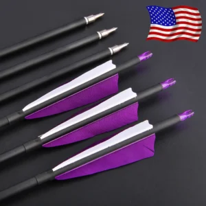 12pcs Mixed Carbon Arrows 4inch Turkey Feather Spine.