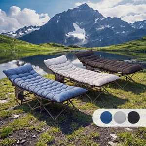 JHK Folding Camping Makeshift Bed Beach Lounge Chair.