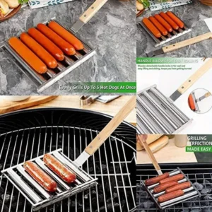 1Pc Stainless Steel Hot Dog Sausage Roller Rack.