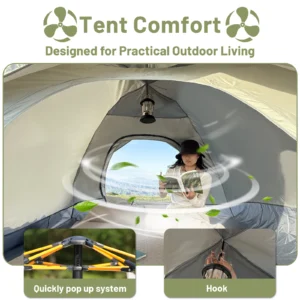 PAKICETUS Instant Pop Up Dome Tent 2-4 Person Easy Setup.