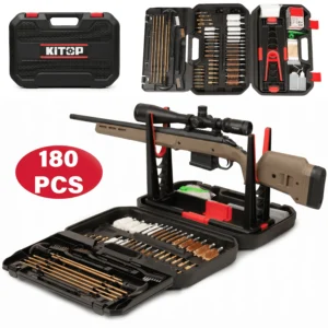 Universal Gun Cleaning Kit with Carry Case, Folding Stand.